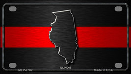 Illinois Thin Red Line Novelty Mini Metal License Plate Tag - £11.76 GBP