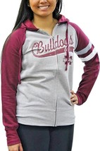 NWT WOMENS - NCAA MISSISSIPPI STATE BULLDOGS ZIPPERED TIE HOODIE CHEST LOGO - £9.42 GBP