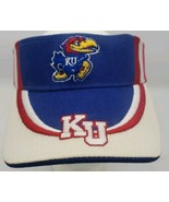 University of Kansas Jayhawks KU Red White Blue Visor Adjustable Embroid... - $19.22 CAD