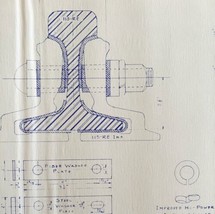 1952 Railroad Bangor Aroostook Continuous Insulated Joint Blueprint H37 DWDD13 - £79.07 GBP