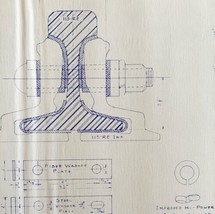 1952 Railroad Bangor Aroostook Continuous Insulated Joint Blueprint H37 DWDD13 - $101.24