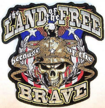 1 NEW JUMBO LAND OF THE FREE BECAUSE OF THE BRAVE JACKET BACK PATCH JBP3... - $12.34