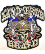 1 NEW JUMBO LAND OF THE FREE BECAUSE OF THE BRAVE JACKET BACK PATCH JBP3... - $16.93 CAD