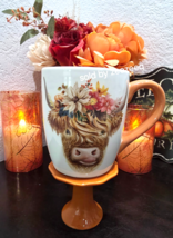 Thanksgiving Fall Highland Cow Floral Crown Coffee Mug 16oz Tea Cup - $22.76
