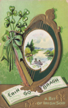 St Patricks DAY-GILT HARP-ERIN Go BRAGH-BIT Of Irish SOD~1911 Embossed Postcard - £4.70 GBP