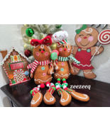Christmas Gingerbread Couple Boy Girl LIGHTED Doll Shelf Sitter Mantel D... - £51.42 GBP