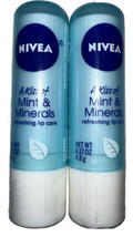 (Pack Of 2) NIVEA Mint &amp; Minerals Refreshing Lip Care (New/Sealed/Discontinued) - £15.80 GBP