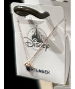 Disney Parks Minnie Mouse Faux Sapphire September Birthstone Necklace Go... - £25.88 GBP