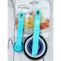Measuring cup spoons set teaspoon tablespoon baking cooking kitchen aqua blue - £9.62 GBP