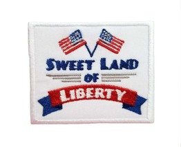 Patriotic American 4th Fourth of July Sweet Land of Liberty Embroidered Iron On  - £4.70 GBP
