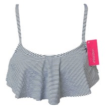 Xhilaration Bikini Top White Navy Blue Stripes Target Beach Padded NEW SZ Medium - $18.99