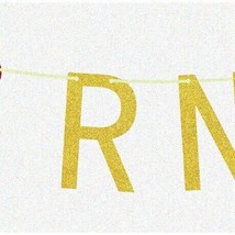 Sparkling Gold RN Celebration Kit - Glittery Nurse Grad Decor, Congrats Banner &amp; - £21.39 GBP