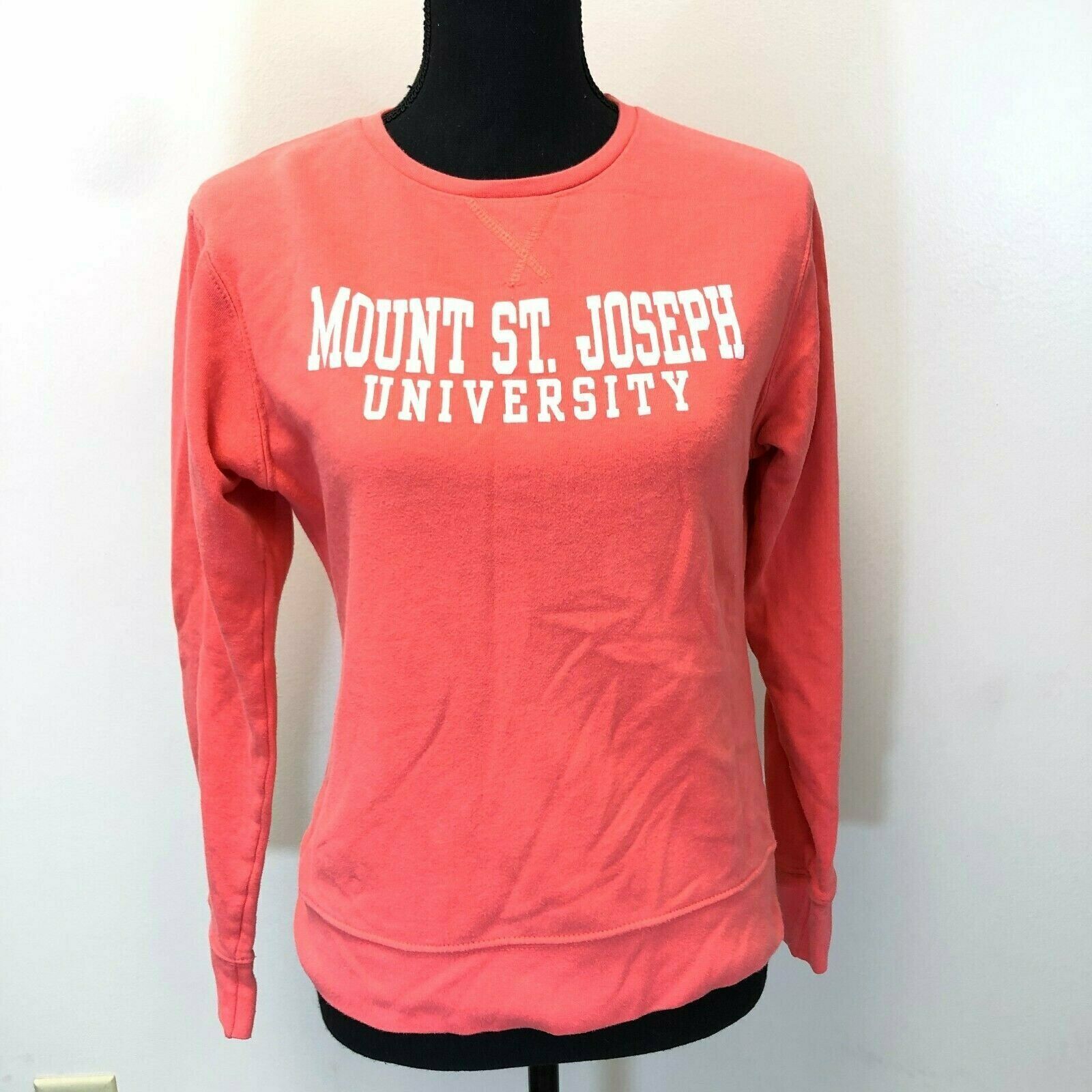 Mount St. Joseph University Women&#39;s Medium Coral Sweater, EUC - $11.25