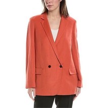 Theory Double Breasted Linen Blend Blazer Size 10 Darl Coral NEW - $144.97