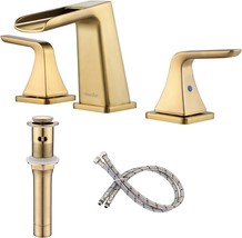 Newater Waterfall 8-Inch Widespread Two-Handle Bathroom Sink Faucet Thre... - £90.53 GBP