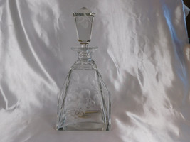 Cut Crystal Decanter with Fruit Design # 23160 - £53.39 GBP