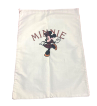 Minnie Mouse Drawstring Laundry Bag Basket Off White Linen 23.5&quot;X32&quot; - £28.31 GBP