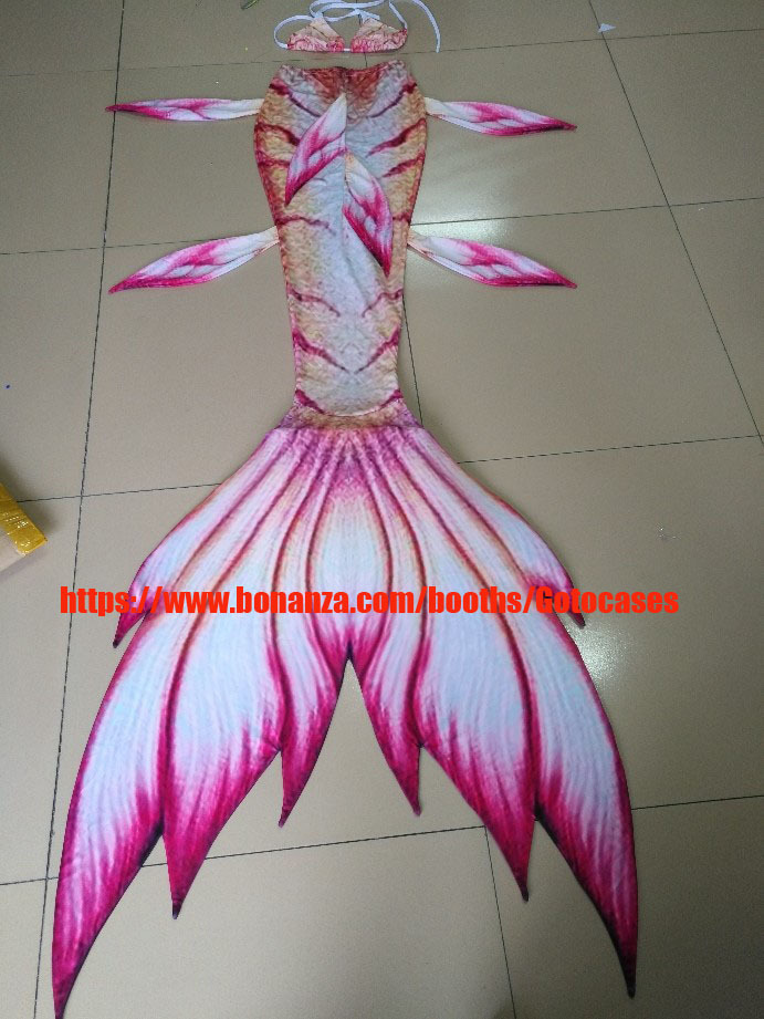Women and Kids Swimmable Mermaid Tail with Monofin, Mermaid Party Dress