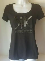 Kardashian Kollection Womens Shirt XS Black Short Sleeve - $13.85