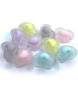 15pcs Pastel Transparent Heart Acrylic Beads 17mm - £4.86 GBP