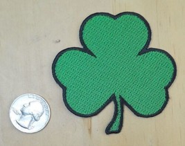 SHAMROCK  3 LEAF CLOVER IRON-ON / SEW-ON EMBROIDERED PATCH  3&quot; X 3 &quot; - £3.98 GBP