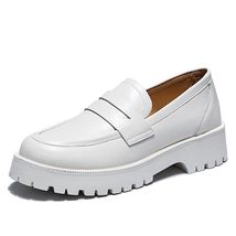 Genuine Leather Spring Autumn Women&#39;s Classic Loafers Shoes Female Thick-soled C - £58.28 GBP