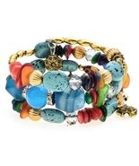 Fashion Geometric Color Block Alloy Natural Stone Women&#39;s Bracelet Light... - $161.78 MXN