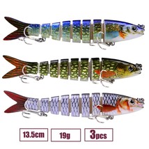 3pcs/lot 13.5cm 19g 8-segments Jointed  Bait For Pike Fishing Tackle Sin Lures - £65.69 GBP