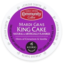 Community Coffee Mardi Gras King Cake Coffee 18 to 144 Keurig K cups Pick Size  - £20.35 GBP+