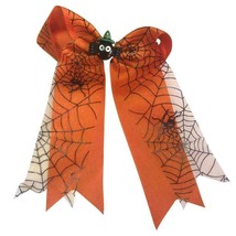 Halloween Costume Cute Spider Ghost Hat Orange Ribbon Bow Hair Clip Pins - £3.15 GBP