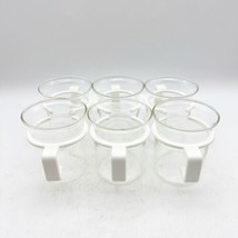 Set of 6 BODUM White Handle CAPTAIN PICARD Star Trek Espresso Tea Glasses - $59.99
