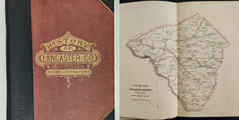 1883 Antique Lancaster County Pa History Genealogy Foldout Map Quaker Indian Rr - £232.91 GBP