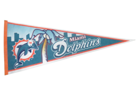 Vintage 90s Miami Dolphins Pennant Full Size 30 inches - £11.55 GBP