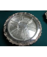 Antique Silverplate Glass Lazy Susan Footed Tray Bowl Glass Insert Pick1^^ - €84,65 EUR