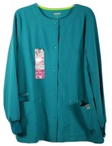 Womens Scrubstar Small Scrub Top - Teal Blue - Active Warm Up Jacket - £11.64 GBP
