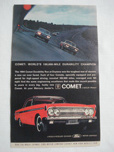 1964 Color Ad &#39;64 Mercury Comet World&#39;s 100,000 Mile Durability Champion - £7.84 GBP