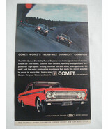 1964 Color Ad &#39;64 Mercury Comet World&#39;s 100,000 Mile Durability Champion - $7.99