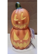 Halloween Light Up Pumpkin Stack LED Battery Operated 12” x 5” By Home N... - £9.77 GBP