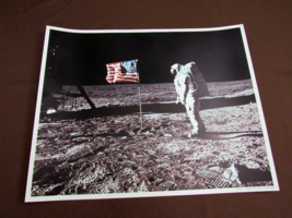 Buzz Aldrin Apollo 11 Old Glory On The Moon Vintage 17 X 21 Color Photo Beauty - £118.26 GBP