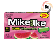 6x Packs Mike &amp; Ike Sour Watermelon Chewy Candy | .78oz | Fat &amp; Gluten Free - £8.08 GBP