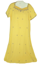 Vintage Kurta Kurti Boho Festival Embellished Ethnic India Dress Top Cov... - $14.79