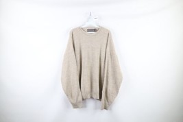 Vtg 90s Streetwear Mens XL Blank Chunky Ribbed Knit Sweater Oatmeal Brown USA - £46.67 GBP