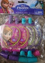 Disney Frozen Party Supplies Blowouts 8 Pack Girl Birthday Purple Anna E... - £4.55 GBP