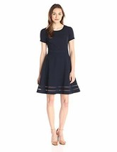 Lark &amp; Ro Womens Modern Stretch Fit And Flare Dress Asst Sizes Color Night - £9.43 GBP