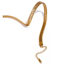 Yhpup Stainless Steel Base Waterproof Thciker Golden Chain Necklace Bracelet Jew - £24.44 GBP