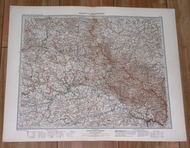 1908 Original Antique Map Of Bavaria Regensburg Germany Czech Rep Bohemia Plzen - £17.04 GBP