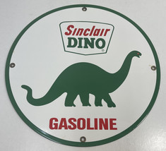 Sinclair Dino Gasoline 11-1/2&quot; Round Metal Sign - £19.75 GBP