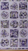 24&quot; X 44&quot; Panel Gemstone Crystal Diamonds Jewels Fabric by the Yard D483.37 - £8.36 GBP