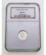2003 1/10 Oz. P$10 Platinum American Eagle Graded by NGC as MS-69 - £178.48 GBP