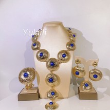 Hot Sale Latest Brazilian Gold Wedding Jewelry Set Italian  Gold Plated Bridal E - £111.44 GBP